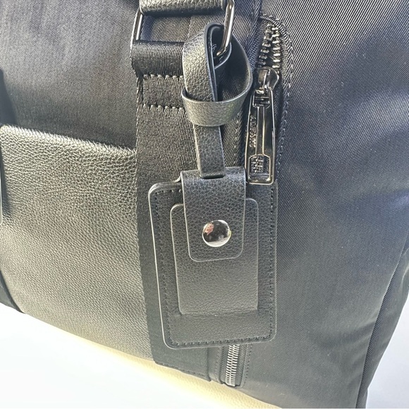 NWT Men’s Alfani Black Canvas  Briefcase - Picture 6 of 13